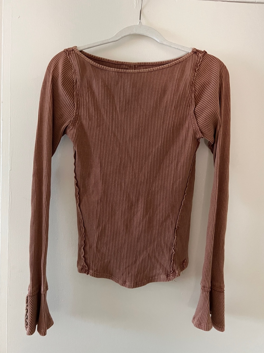Free People Ribbed Long-Sleeve Top - Picture 1 of 4